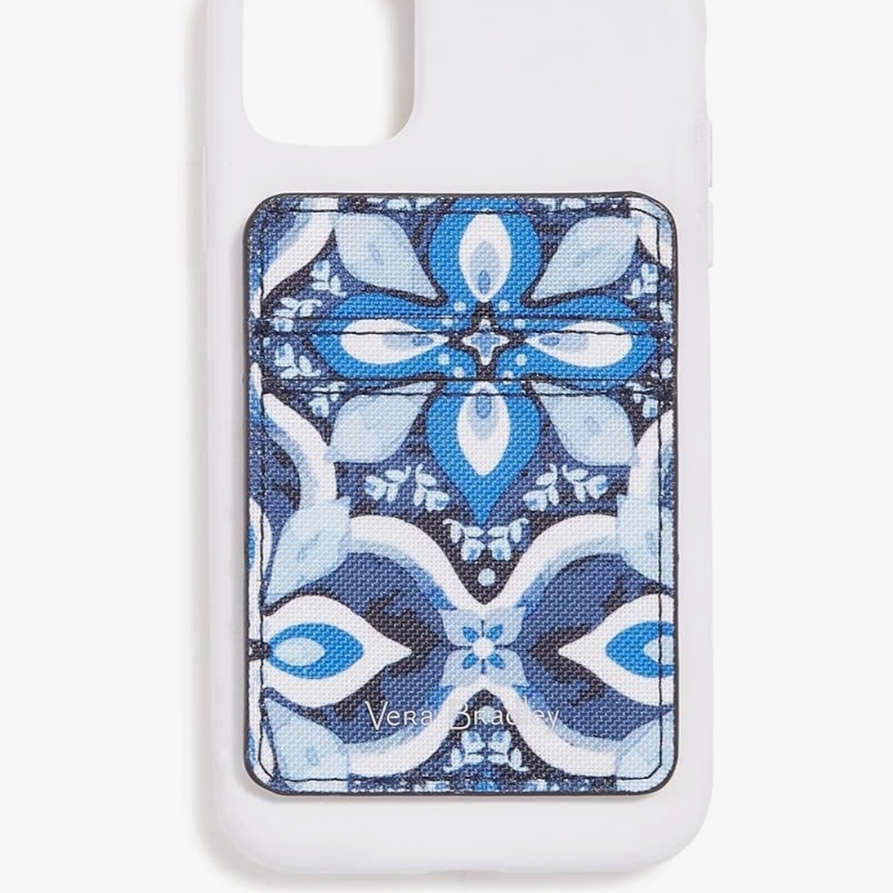 Vera Bradley Adhesive Phone Wallet Card Holder Blue Paisley StickOn Slim ID Case